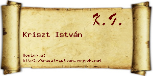 Kriszt István névjegykártya